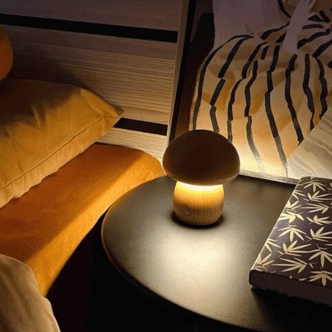 Wooden Mushroom Lamp