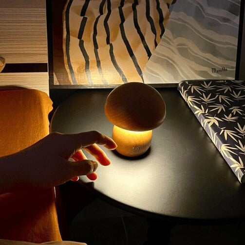 Wooden Mushroom Lamp