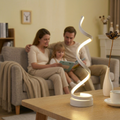 Modern Spiral LED Table Lamp | Bedside Reading Lamp with Dimmer & Remote