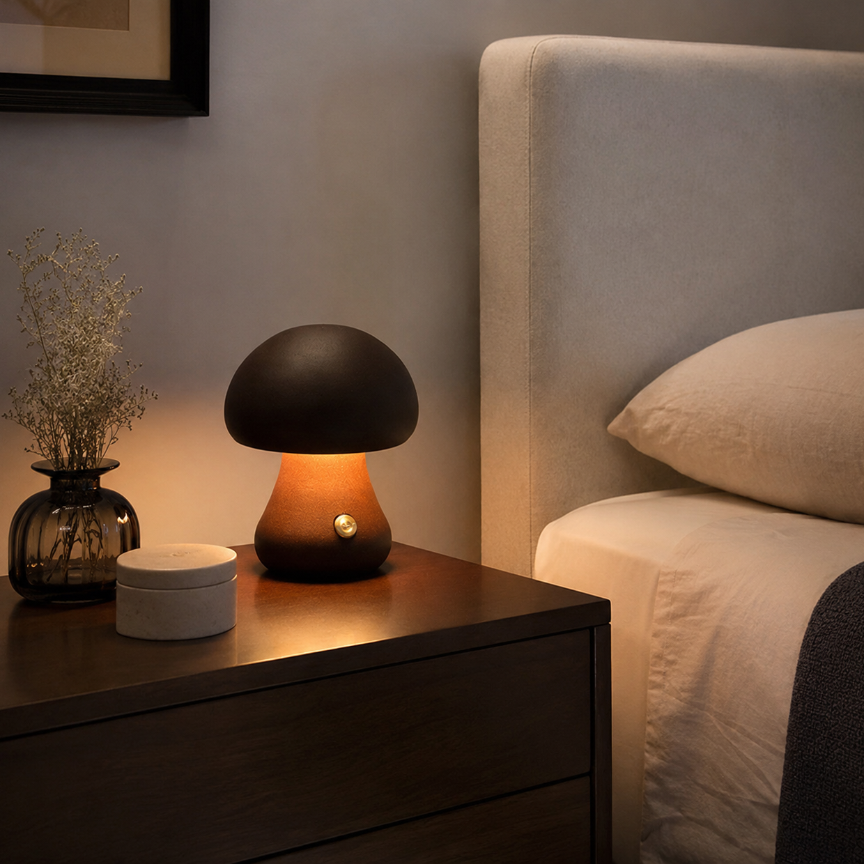 Wooden Mushroom Lamp
