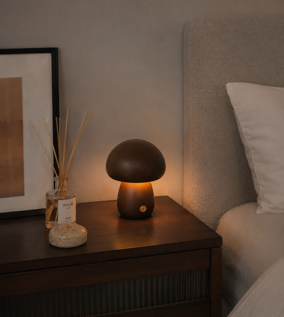 Wooden Mushroom Lamp